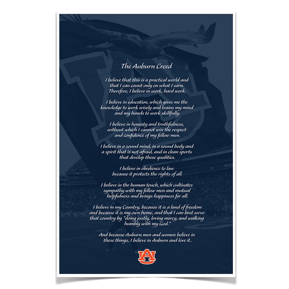 Auburn Tigers - The Auburn Creed over Jordan-Hare Stadium