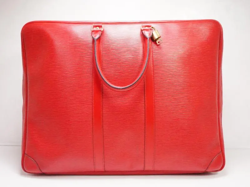 Authentic Pre-owned Louis Vuitton Special Ordered Epi Red Rouge Castillan Sirius 55 Suitcase 212101