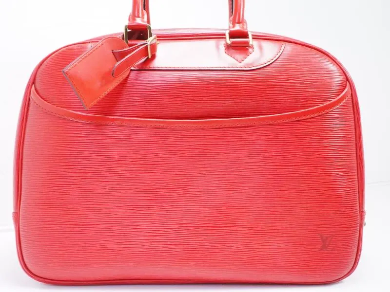 Authentic Pre-owned Louis Vuitton Special Ordered Epi Rouge Deauville Cosmetic Boston Bag 200042