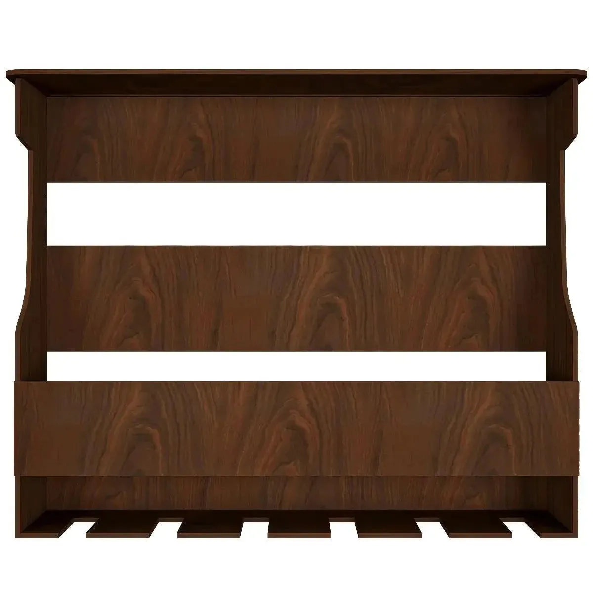 Backlit Design MDF Bar Wall Shelf / Mini Bar Shelf in Walnut Finish