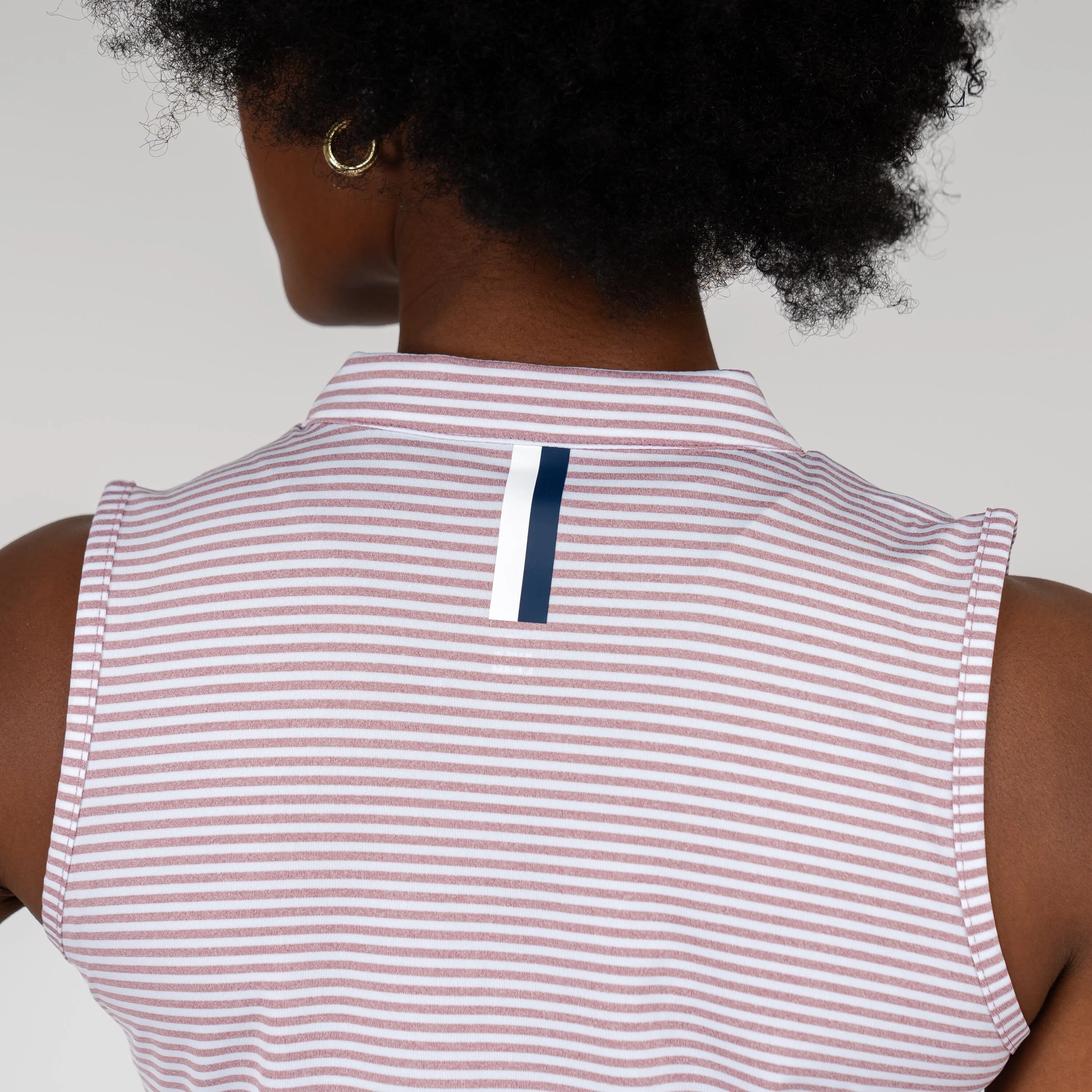 Barts Heather Stripe Sleeveless Zip | The Barts Heather Stripe - Redwood/White