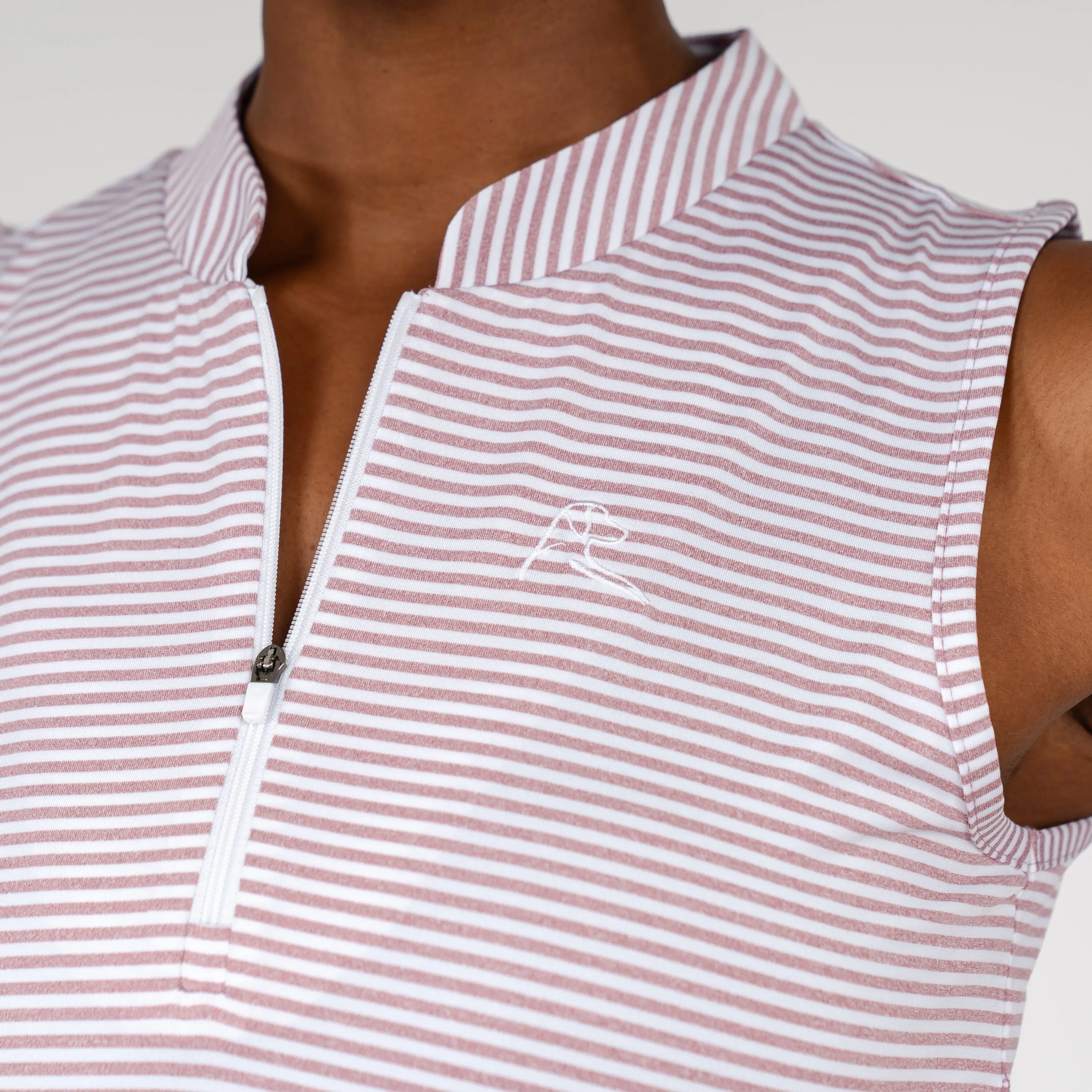 Barts Heather Stripe Sleeveless Zip | The Barts Heather Stripe - Redwood/White