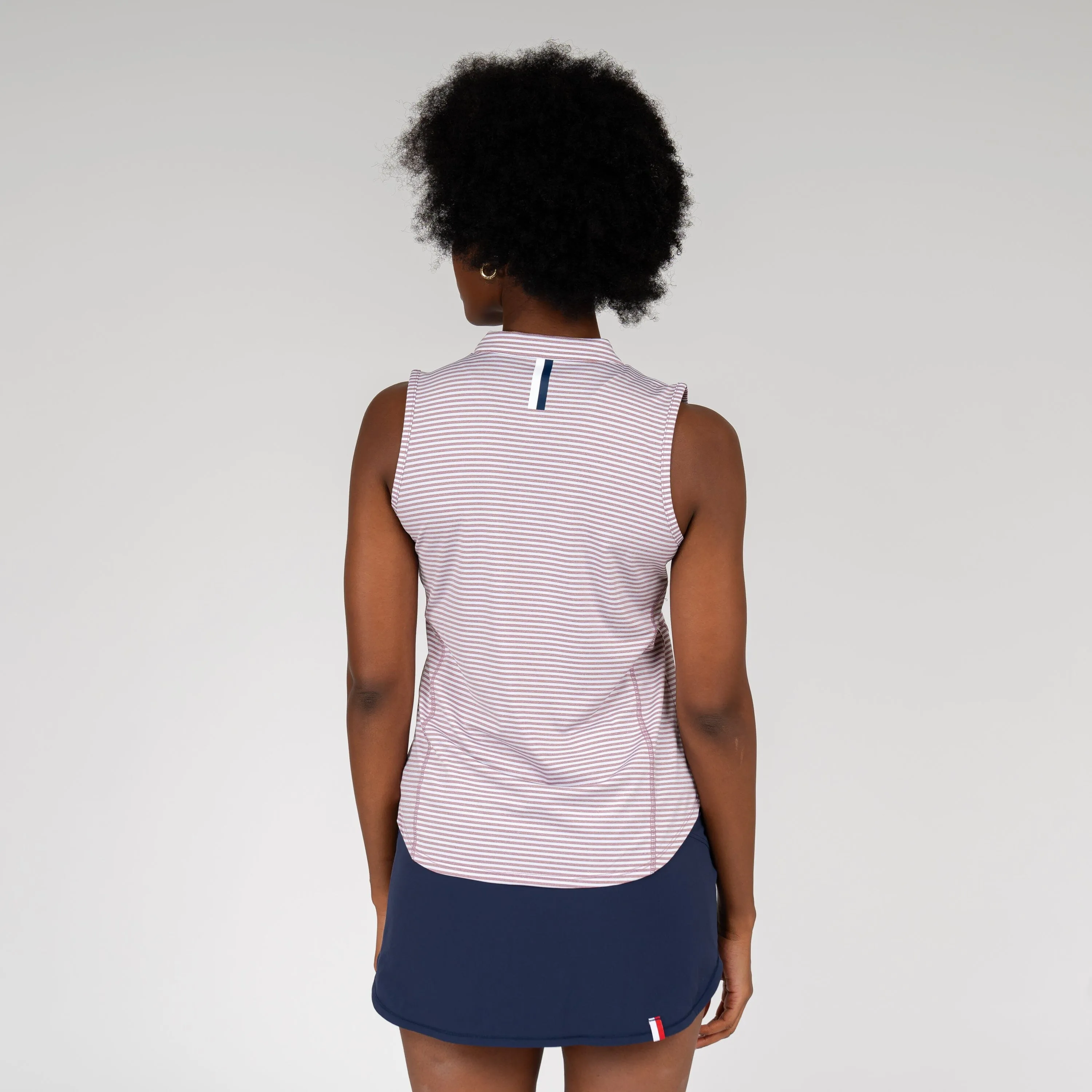 Barts Heather Stripe Sleeveless Zip | The Barts Heather Stripe - Redwood/White