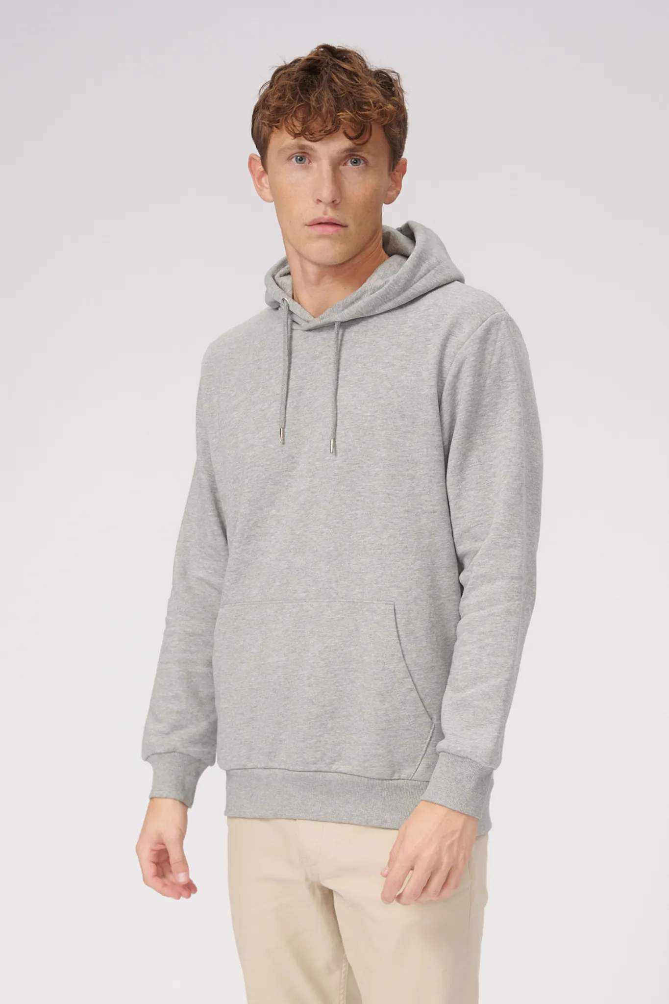 Basic Hoodie Sweat - Lys Grå Melange