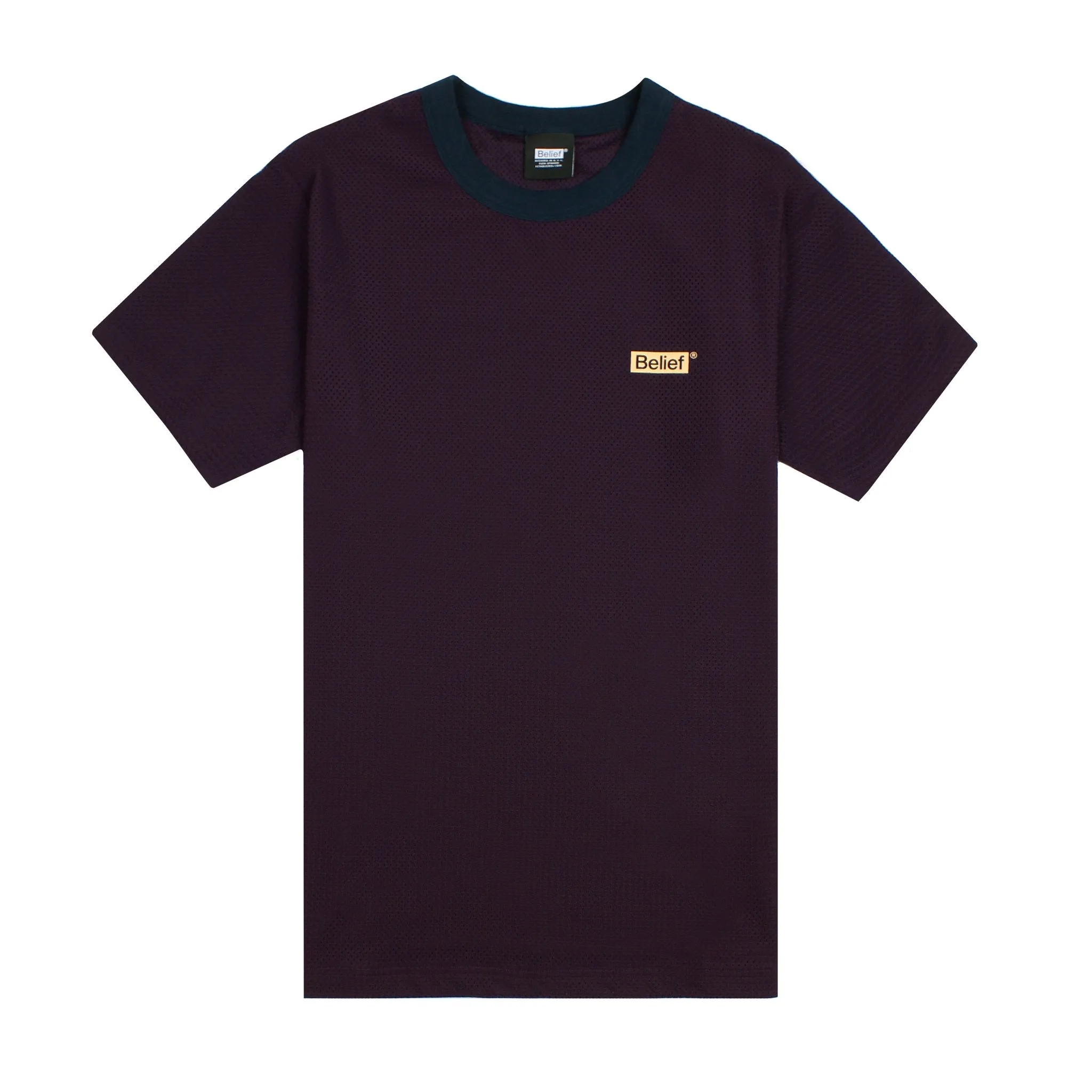 Belief NYC Box Logo Mesh Tee - Blackberry