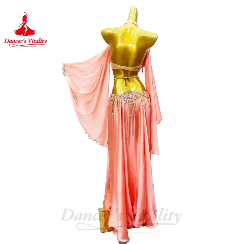 Belly Dance Performance Costume Set for Women Bra satin Split Long Skirt 2pcs Custom Adult Children Oriental Bellydance Outfit