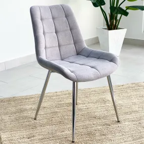 Beyond GrayFabric Chair Silver Legs