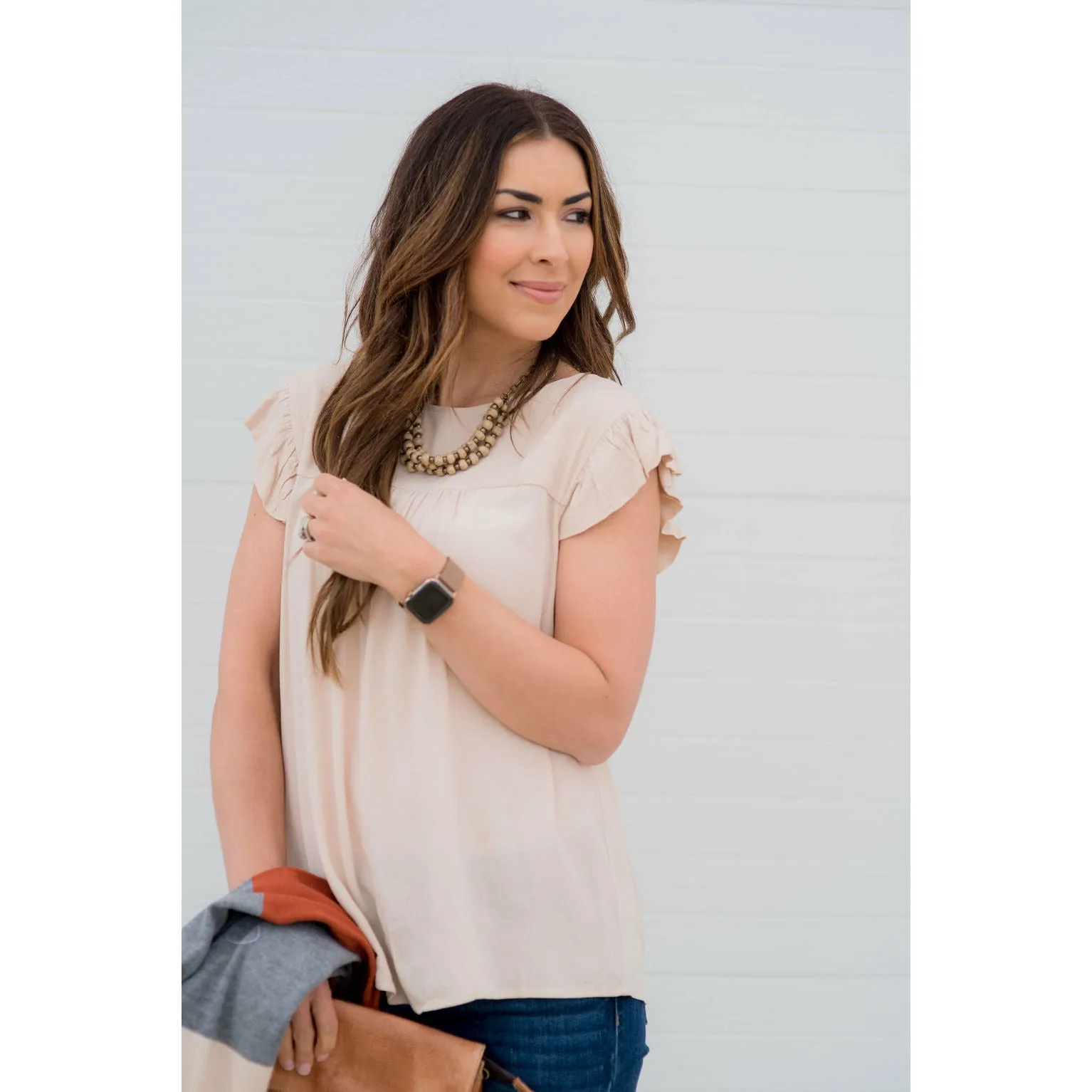 Bib Flutter Sleeve Blouse