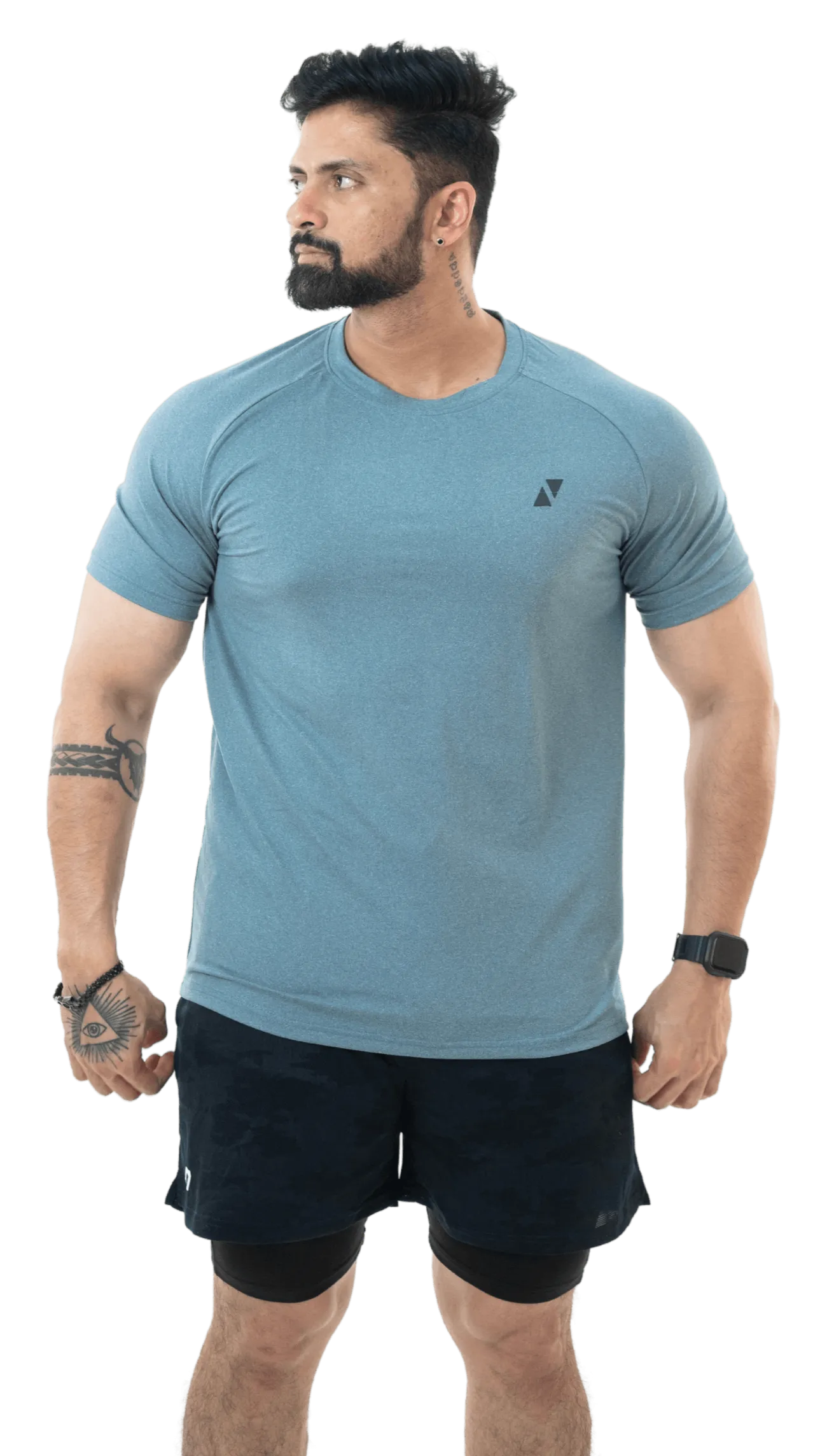 Blue Melange Rag Tee