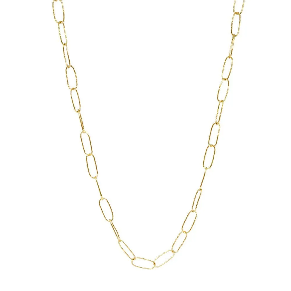 Bold Texture Paperclip Gold Vermeil Chain