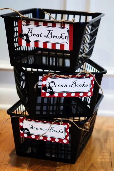 Book Basket Labels | Pirate | UPRINT | Schoolgirl Style