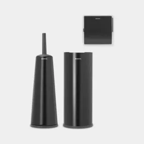 Brabantia Toilet Accessory Set of 3 - Matt Black | 280603