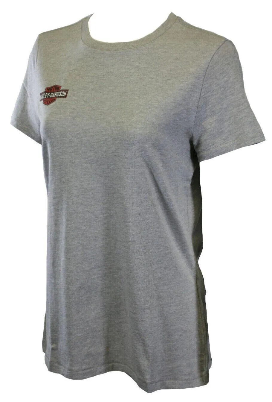 Branded Women's T-Shirt Grey Iron & Freedom Eagle Short Sleeve Tee (S44)