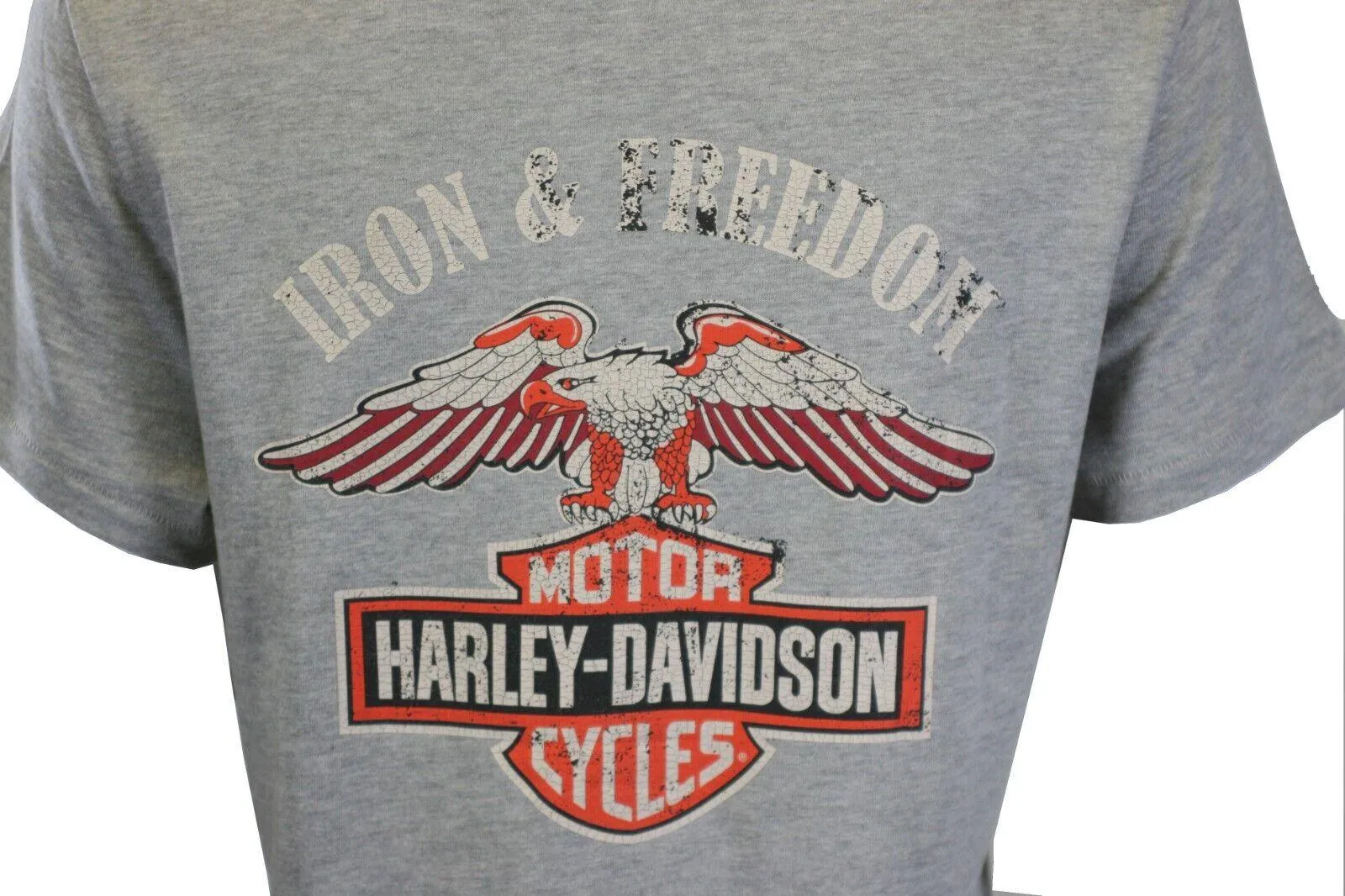 Branded Women's T-Shirt Grey Iron & Freedom Eagle Short Sleeve Tee (S44)