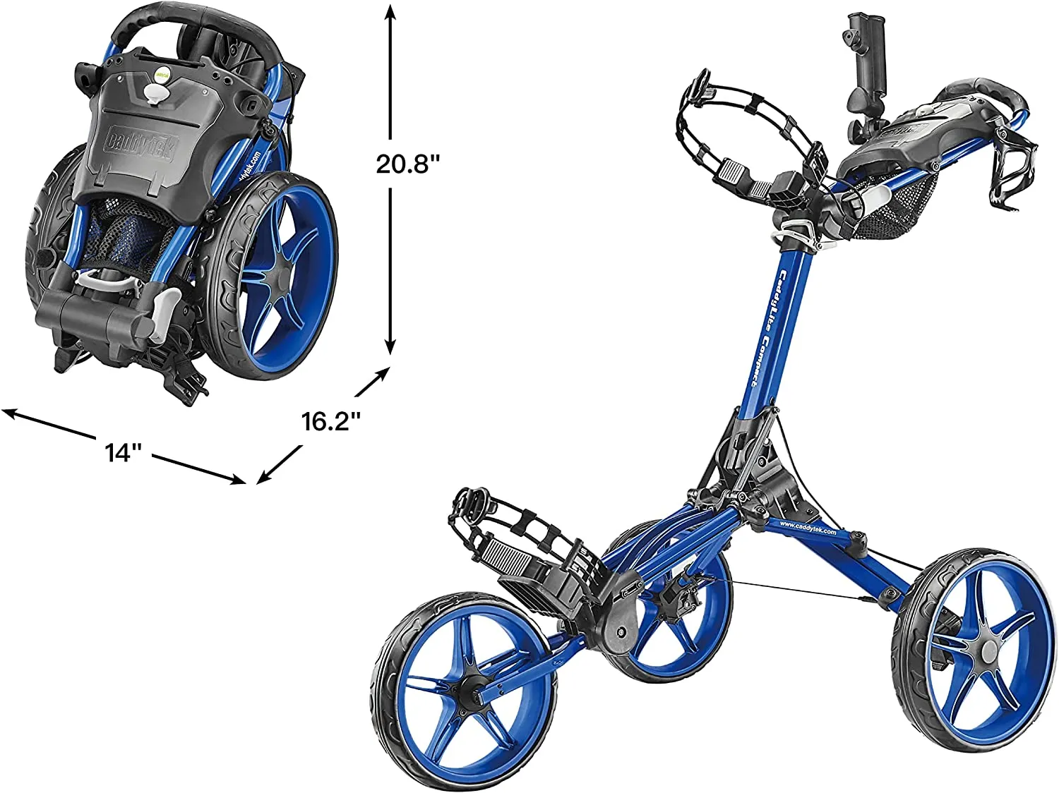 Caddytek CaddyLite Compact Semi-Auto Folding and Unfolding Golf Push Cart