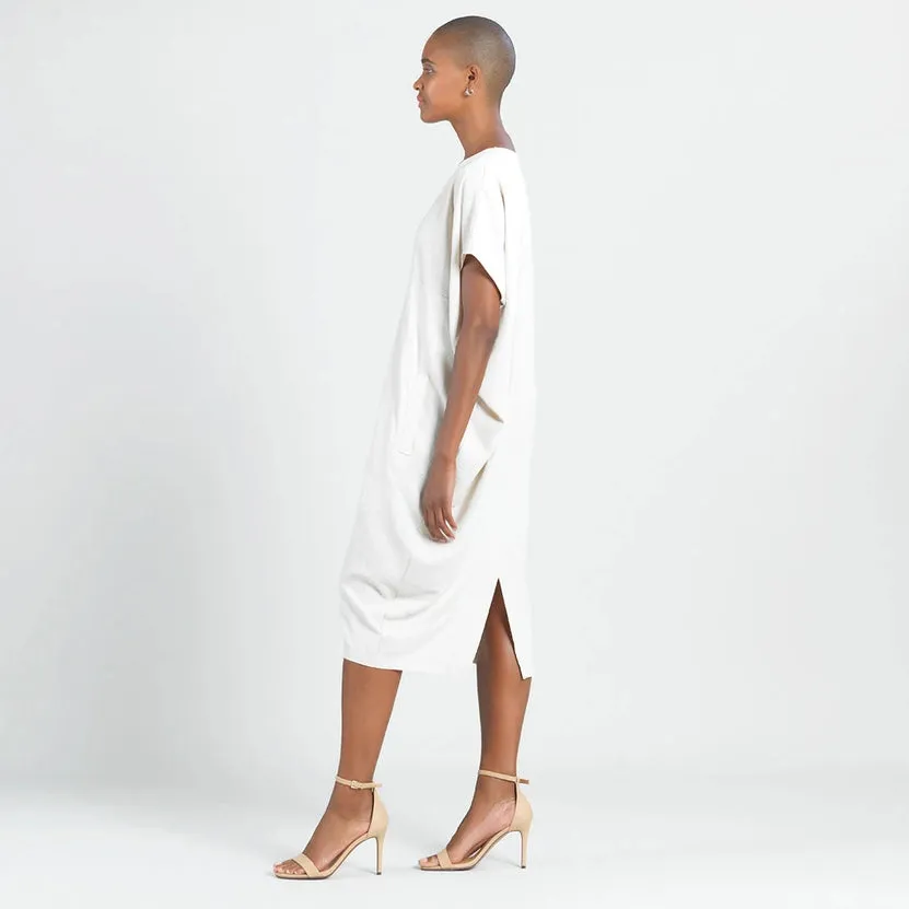 Caftan Pocket Dress in Ivory by Clara Sunwoo