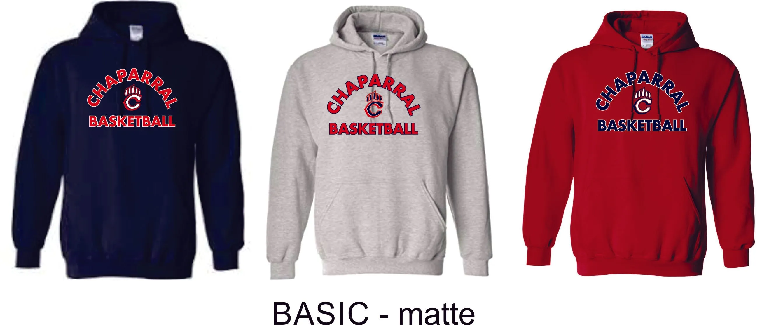 Chap Basketball Hooded Sweatshirt- 4 Designs- Matte and Glitter