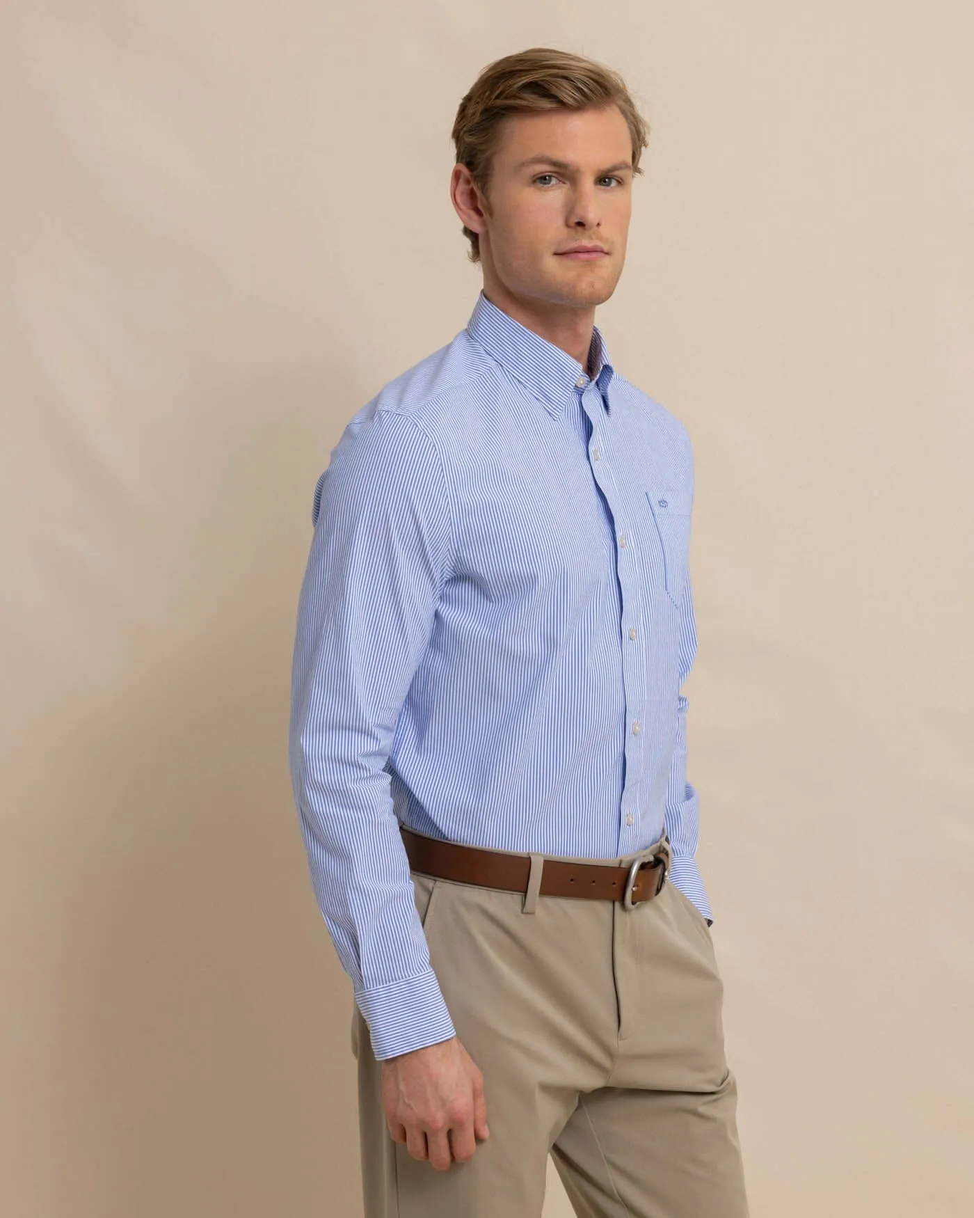 Charleston Granby Stripe Long Sleeve Sport Shirt