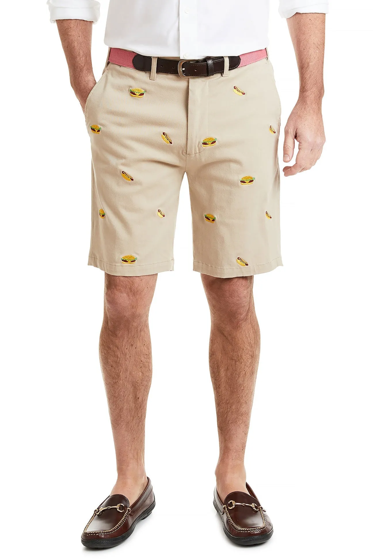 Cisco Short Stretch Twill Khaki with Hamburger & Hotdog