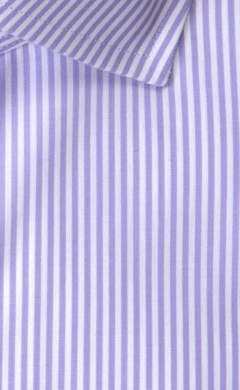 Classic Fit Lavender Bengal Stripe English Spread Collar Supima® Cotton Non-Iron broadcloth Dress Shirt (B/T)