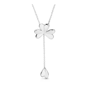 Clover silver Y-necklace