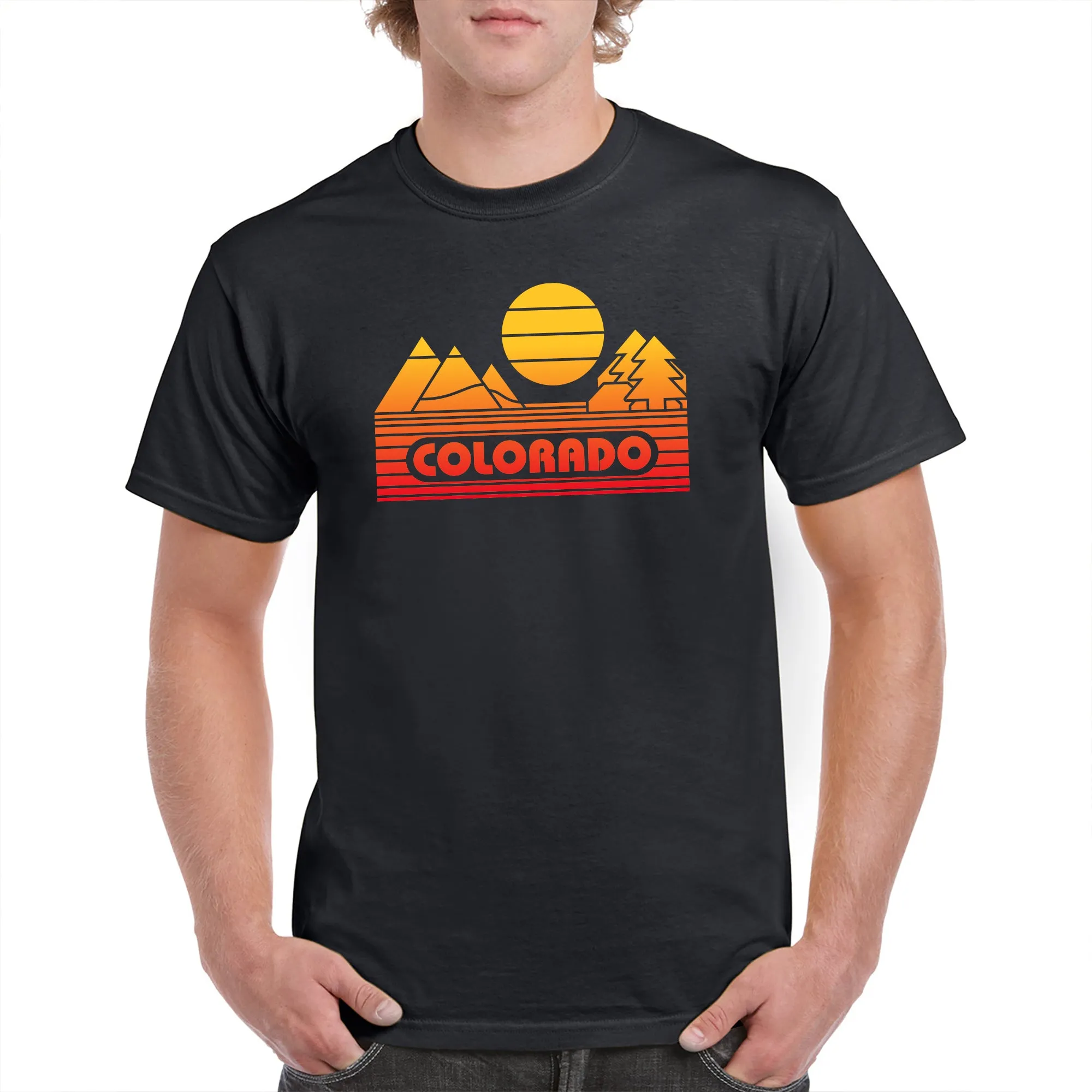 Colorado Groovy Sunset T-Shirt - Black