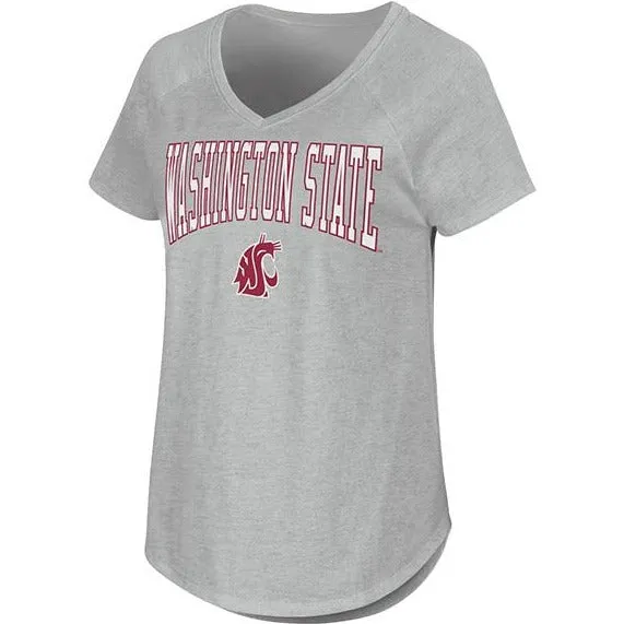 Colosseum Women's Gray V-Neck Washington State T-Shirt