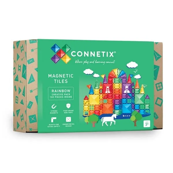 Connetix Tiles - 102 Piece Creative Pack - Rainbow