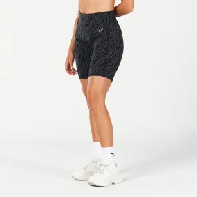 Core Wild Print Biker Shorts - Black