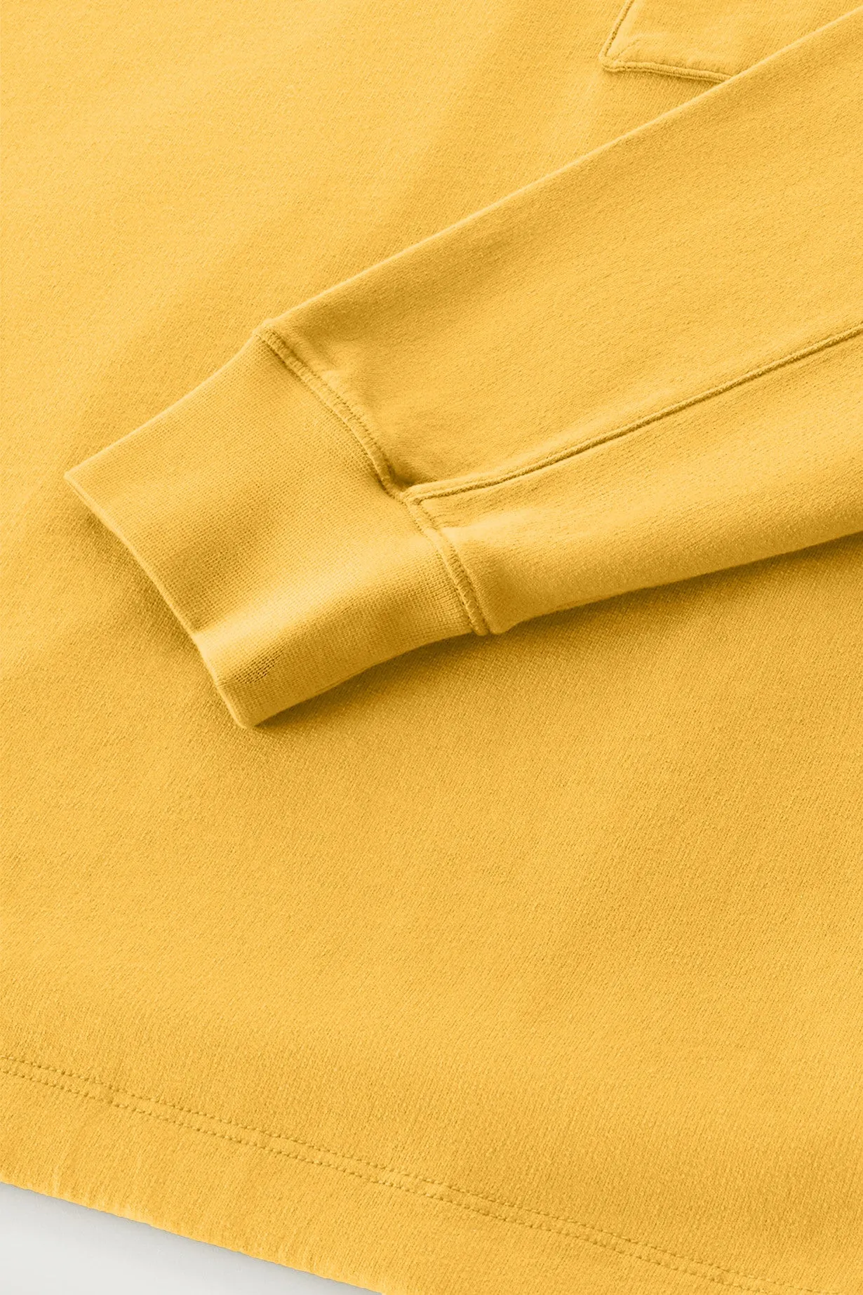 Crewneck In Pure Cotton Fleece With Zip Pocket Fire Yellow