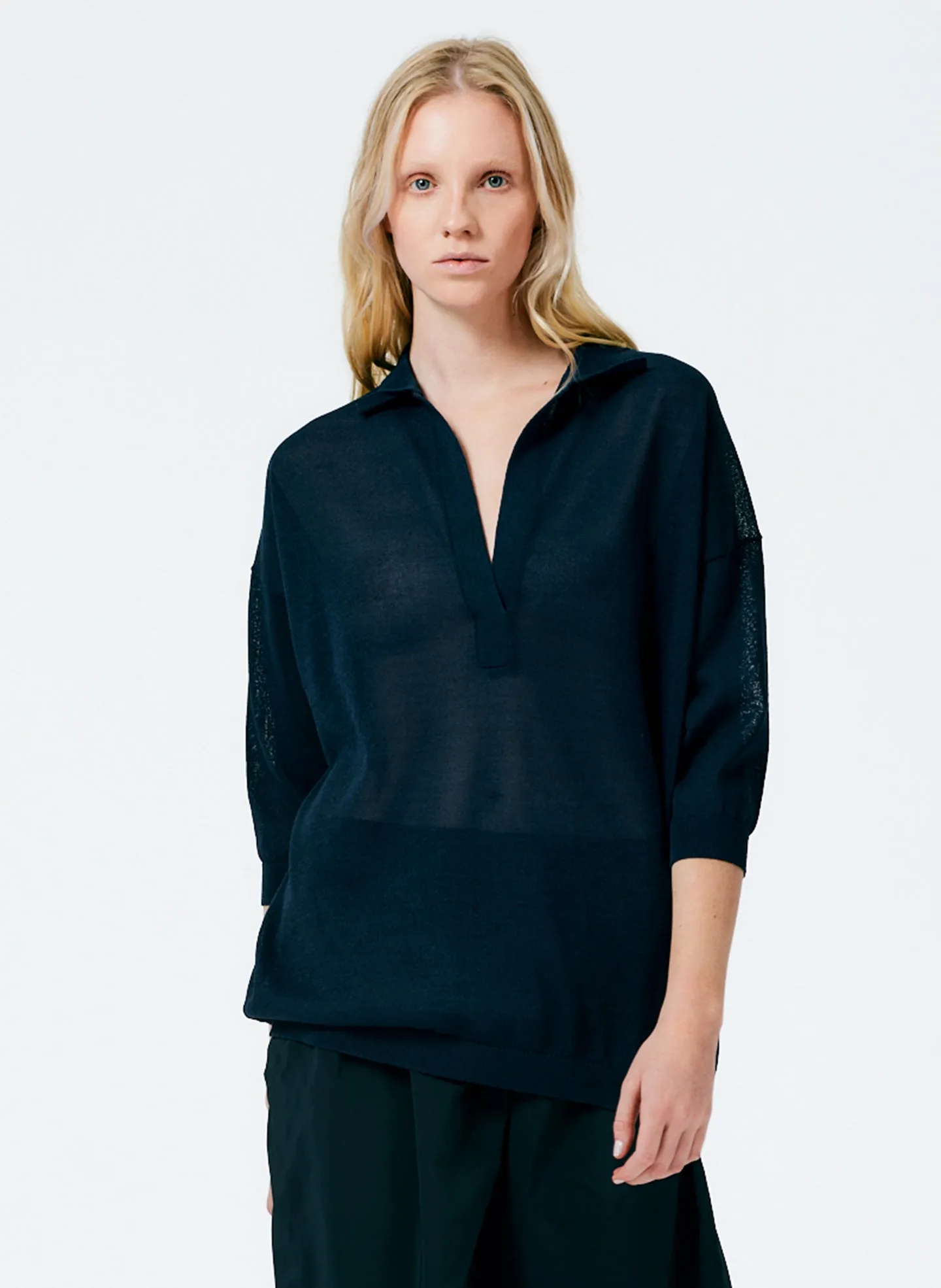 Crispy Viscose Sweater Easy Polo