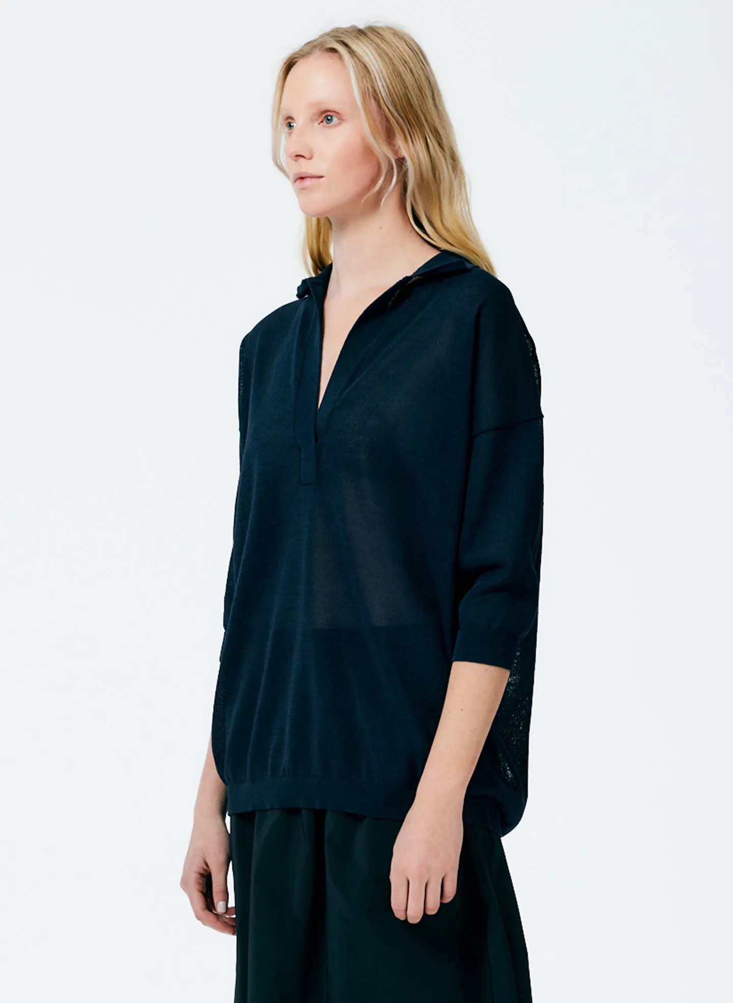 Crispy Viscose Sweater Easy Polo