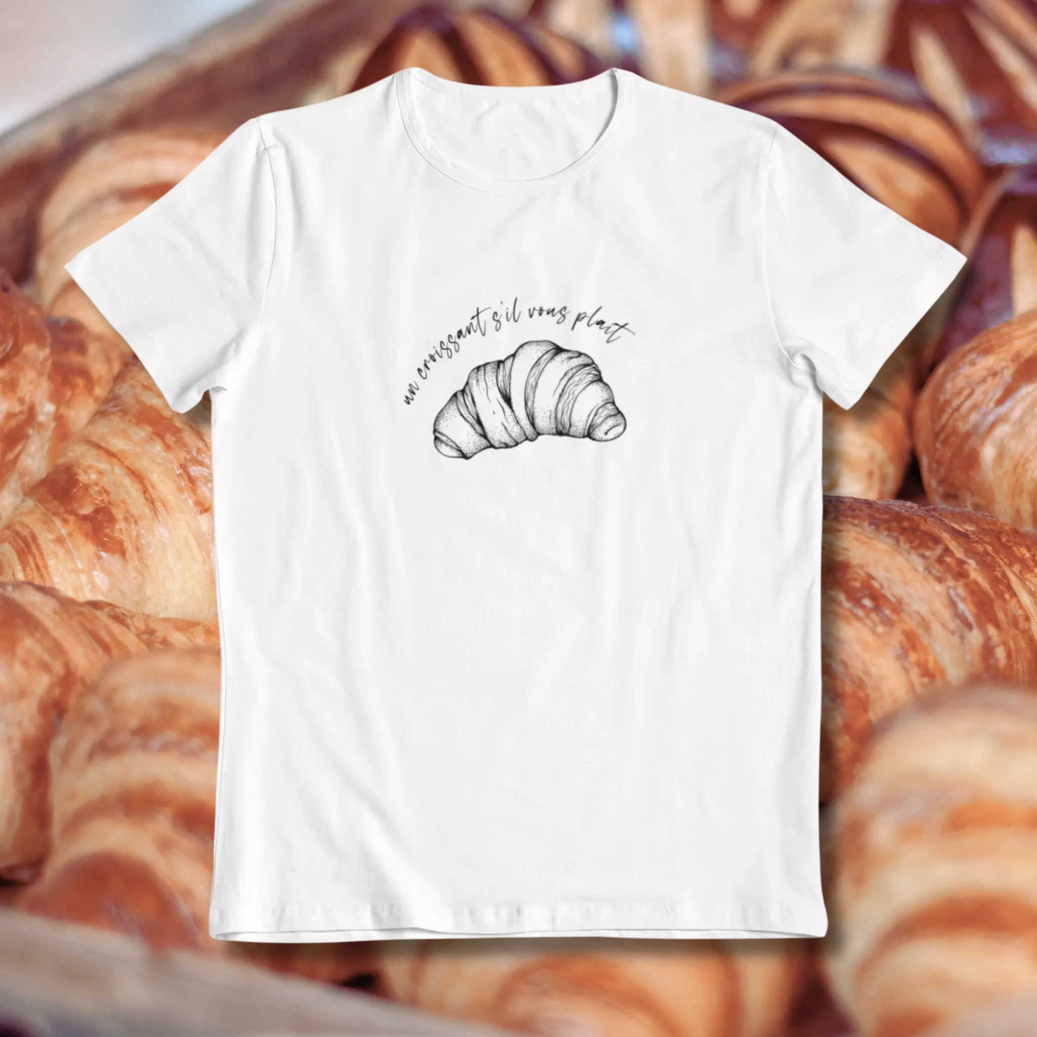 CROISSANT, BABY TEE - HVID