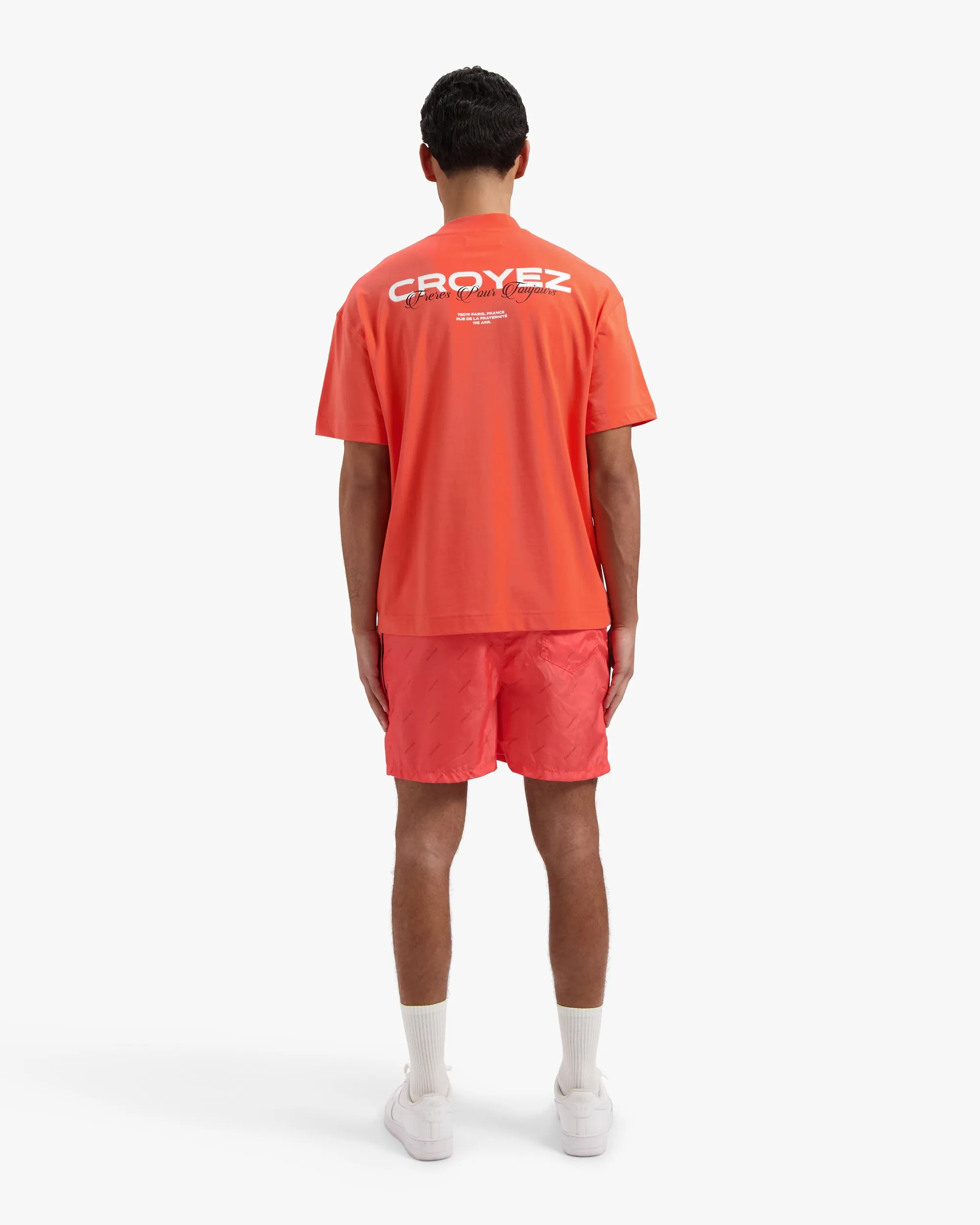 CROYEZ ALLOVER SWIM SHORTS - CORAL