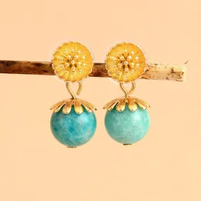 Daisy Amazonite Drop Earrings