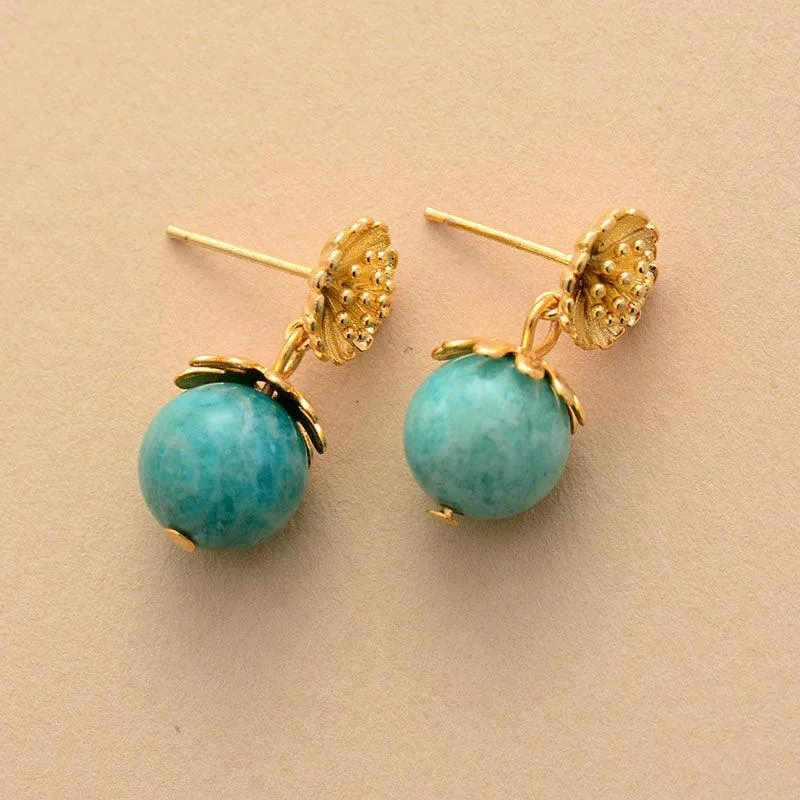 Daisy Amazonite Drop Earrings