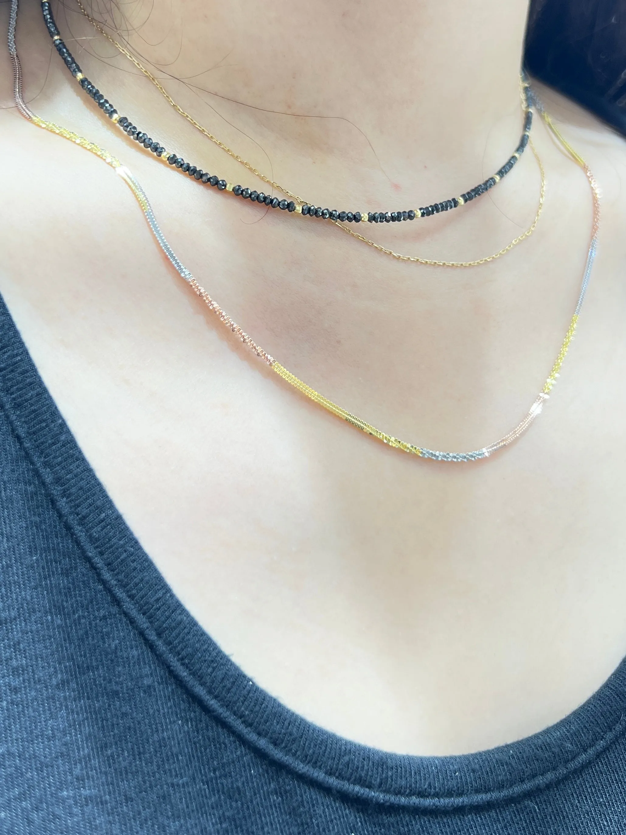 [Designer's Choice] Italy Made Tri-Color S925 Silver with Gold Plated Adjustable Chain