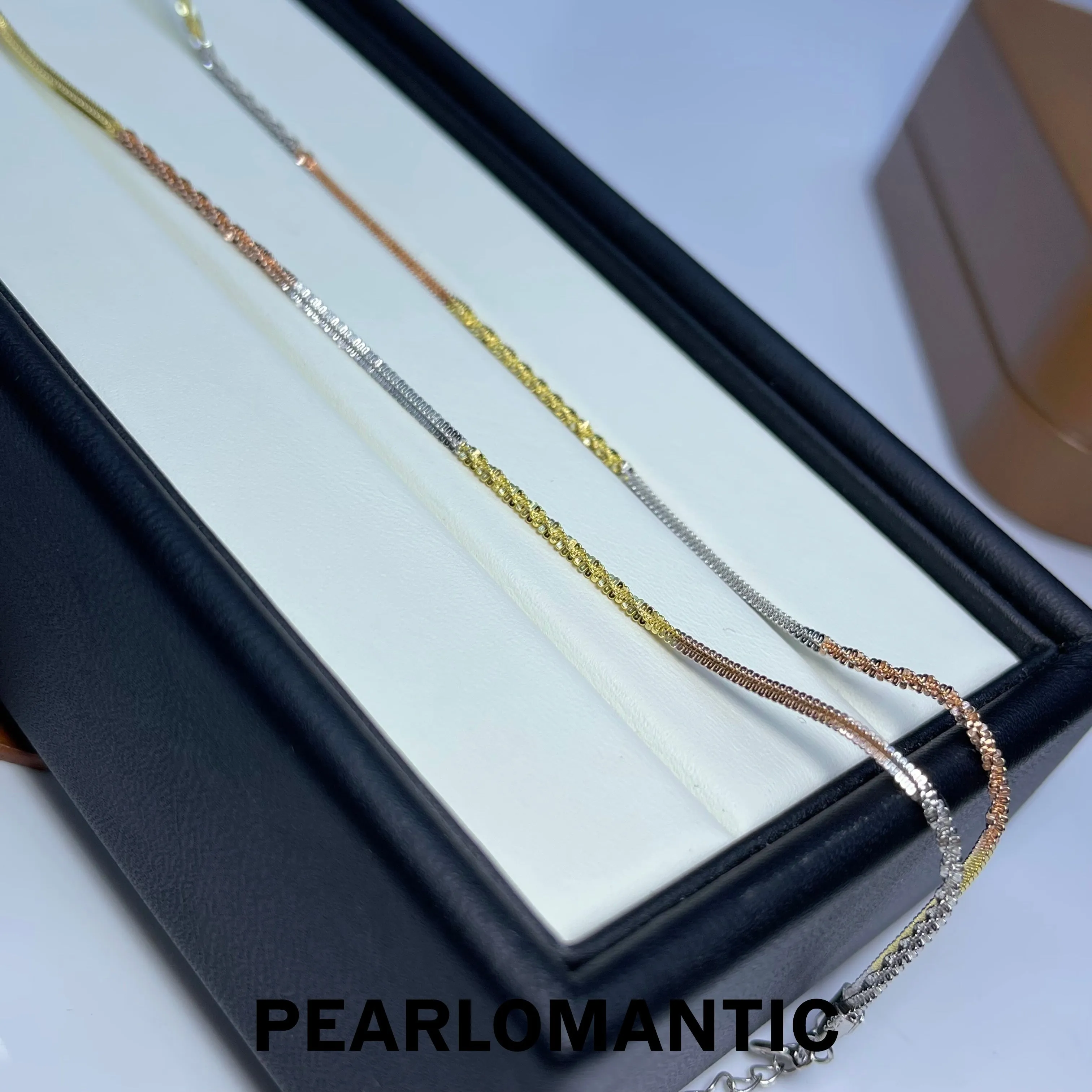 [Designer's Choice] Italy Made Tri-Color S925 Silver with Gold Plated Adjustable Chain