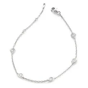 DIAMOND RUB OVER SETTING CHAIN BRACELET