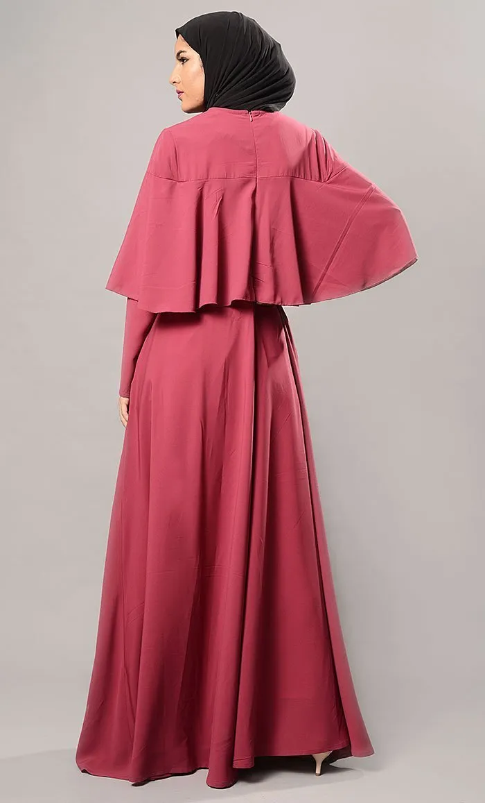 Double Layered Cape Style Arabian Abaya Dress - Final sale