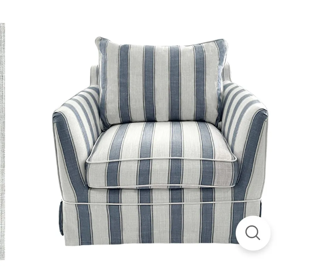 East Hampton Blue Stripe Armchair