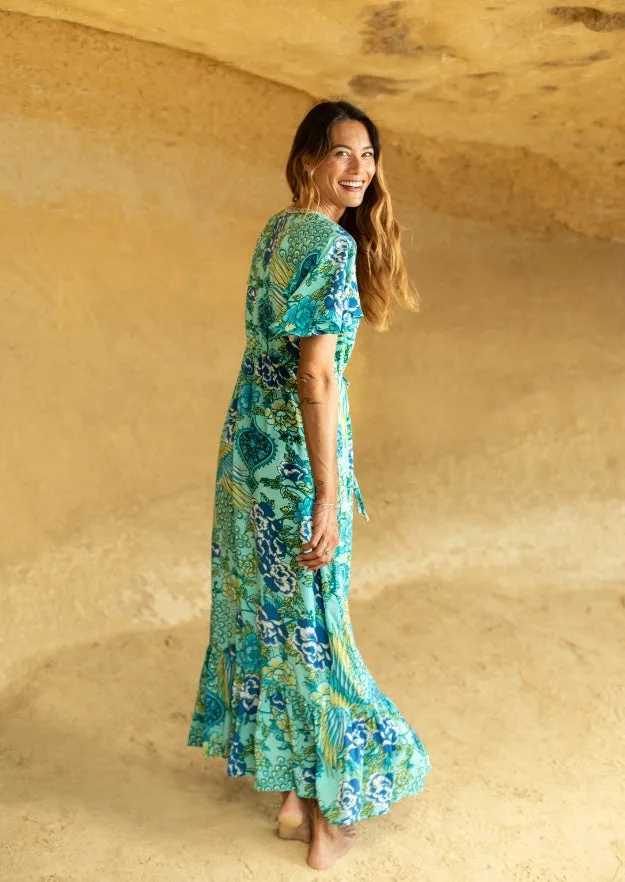 Edie Duster Dress // Illetas Print - Blue