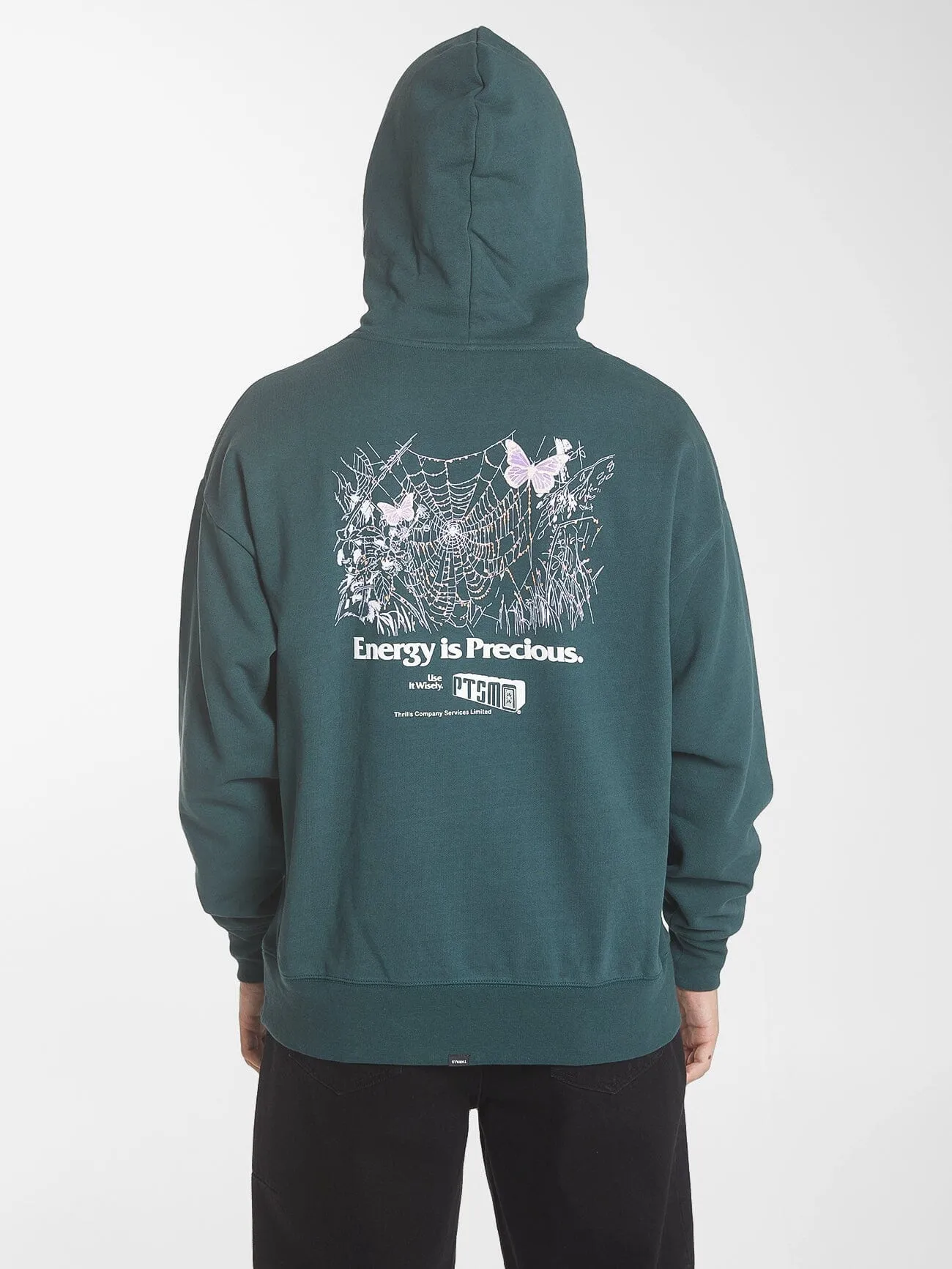 Energy is Precious Slouch Pull on Hood - Dark Jade