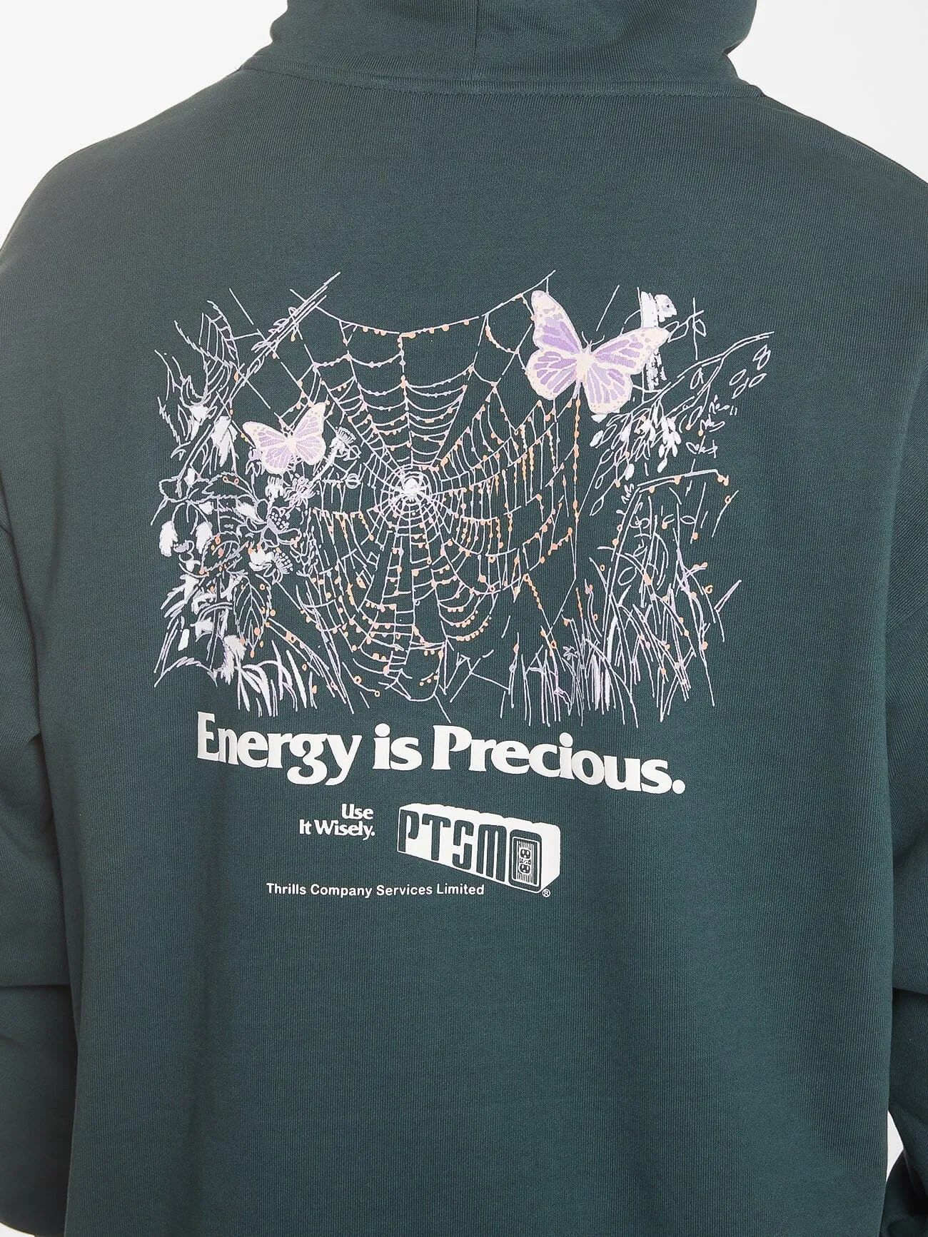 Energy is Precious Slouch Pull on Hood - Dark Jade