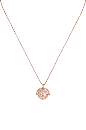 Eternity Coin Necklace 14K Rose Gold Plated