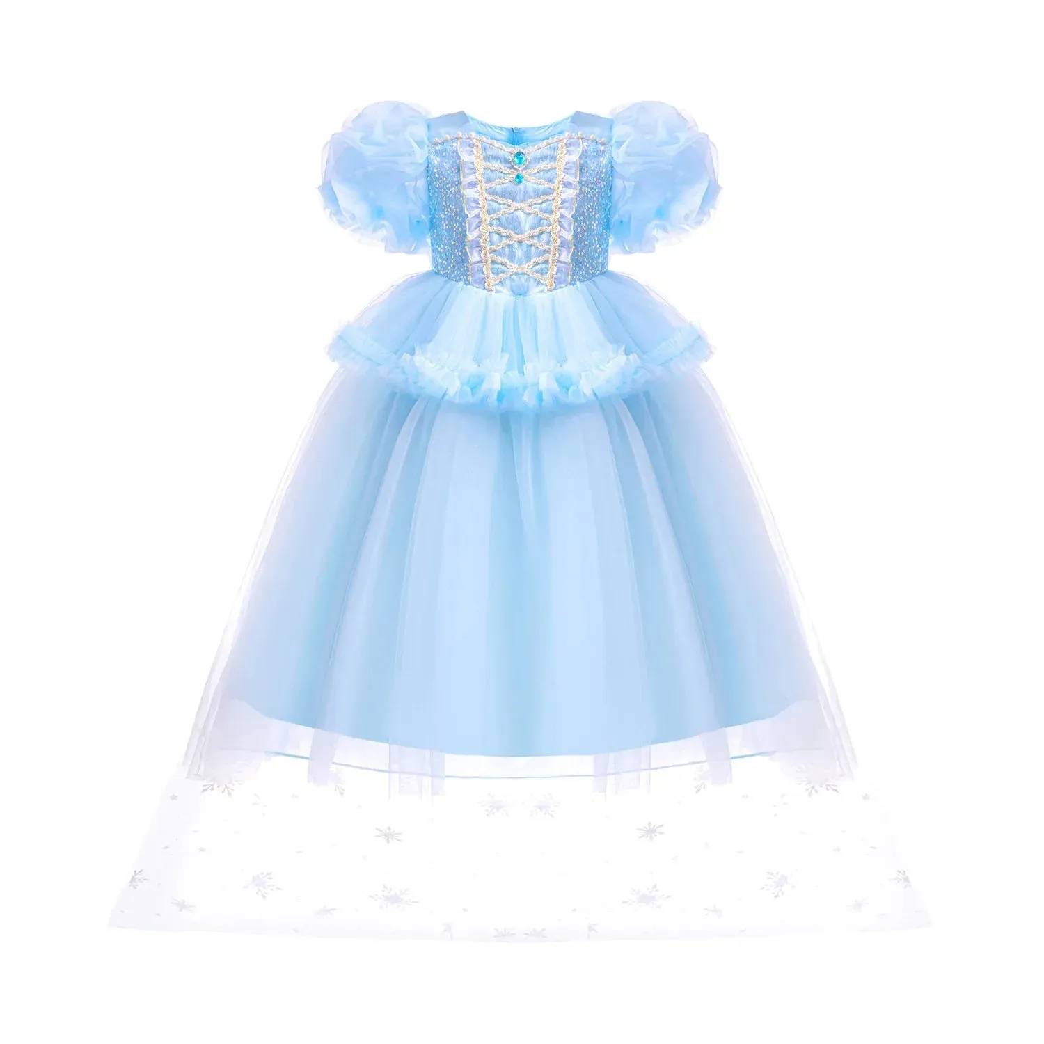 Fancy Princess Elsa Halloween Snow Queen Sequin Toddler Christmas Cosplay Party Kid Costume