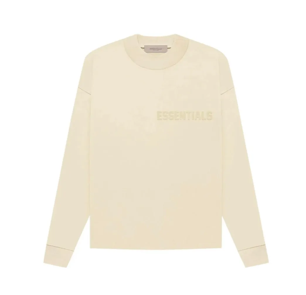 Fear Of God Essentials Logo L/S T-shirt Egg Shell