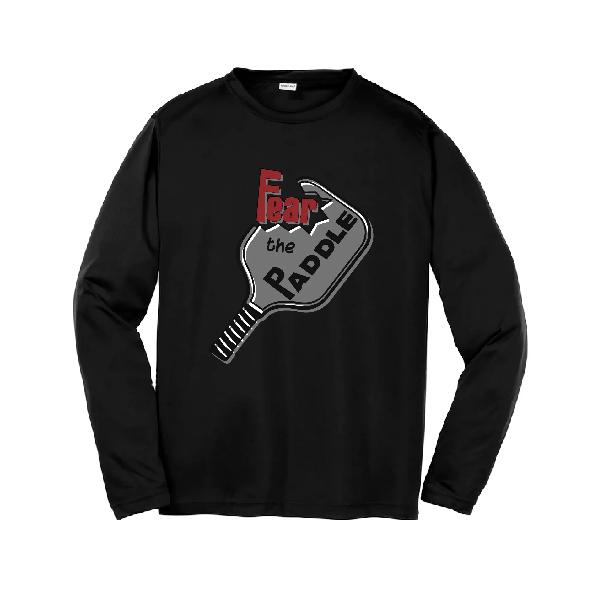 Fear The Pickleball Paddle | Youth Long Sleeve Athletic Shirt | 100% Polyester