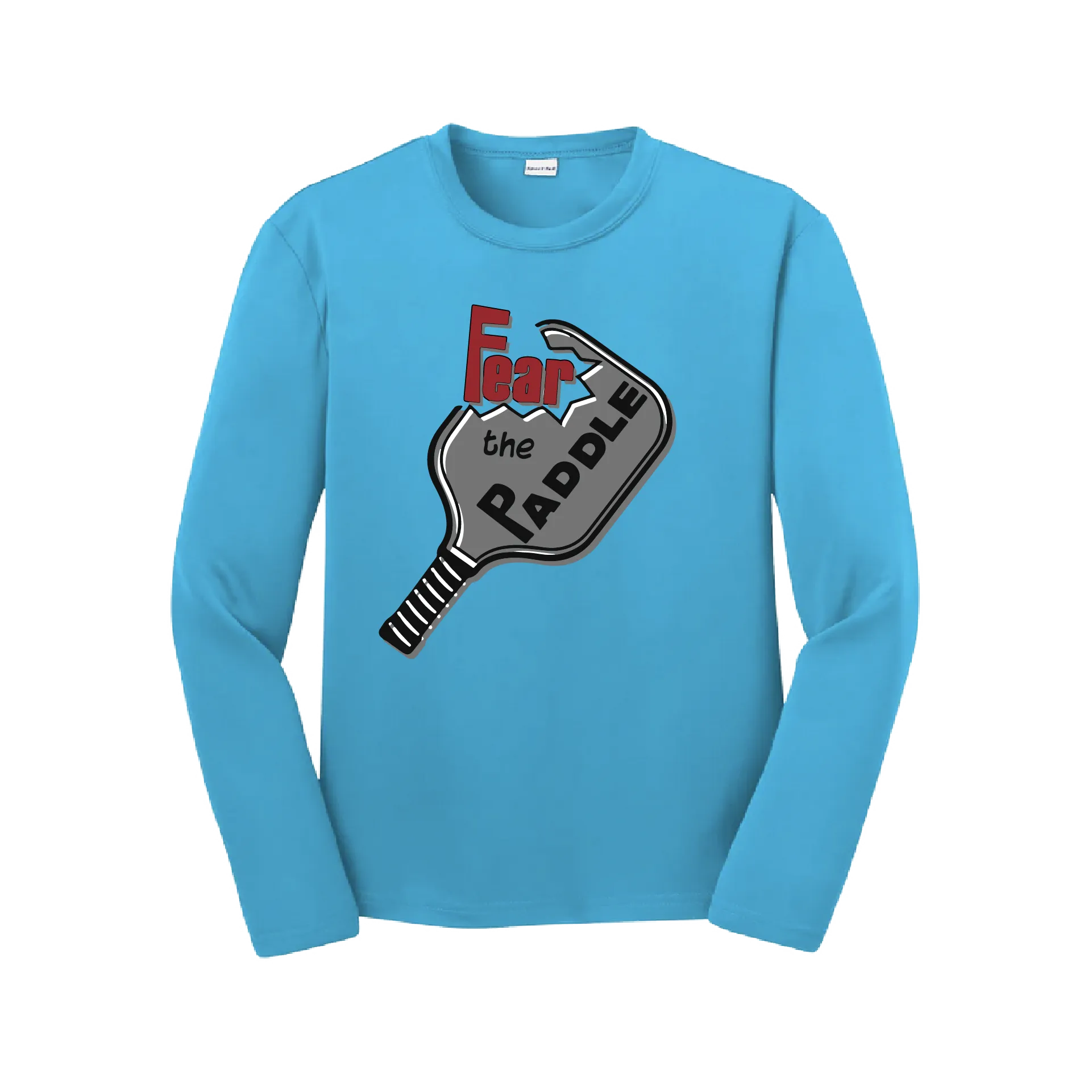 Fear The Pickleball Paddle | Youth Long Sleeve Athletic Shirt | 100% Polyester