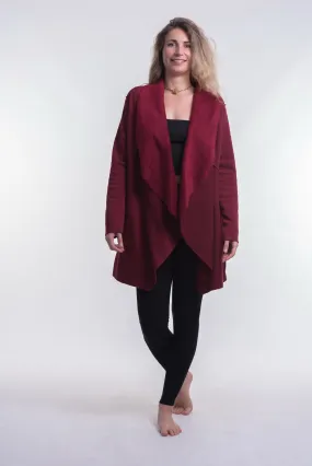 Fleece Cardigan in Red